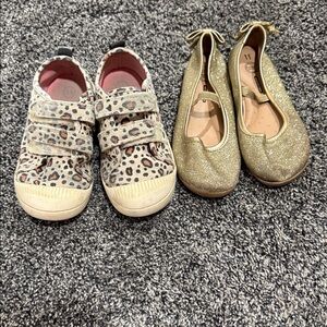 Stylish Kids Leopard and Gold Shoes Set
